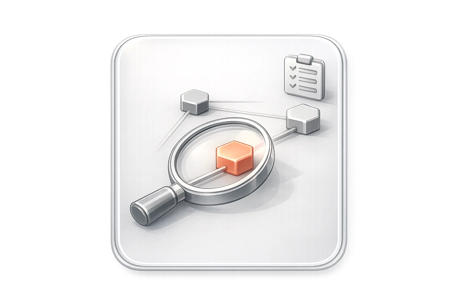 Diagrama isométrico de diagnóstico: inventario de licencias, mapa de cuentas y dependencias por área
